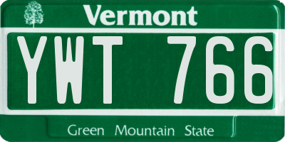 VT license plate YWT766