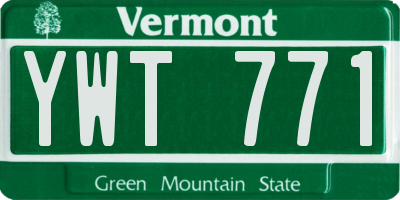 VT license plate YWT771