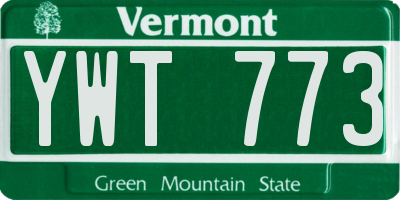 VT license plate YWT773