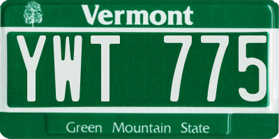 VT license plate YWT775