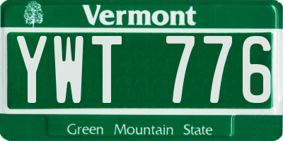 VT license plate YWT776