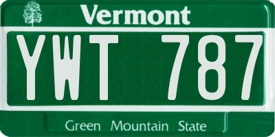 VT license plate YWT787