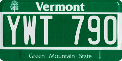 VT license plate YWT790