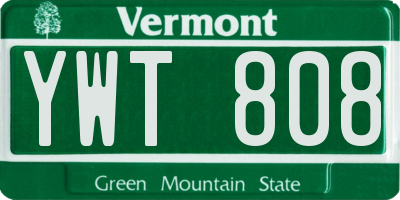 VT license plate YWT808