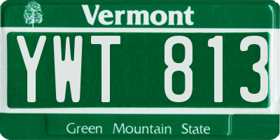 VT license plate YWT813