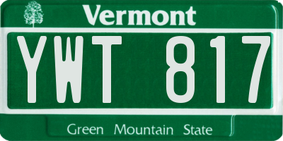 VT license plate YWT817