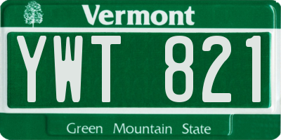 VT license plate YWT821