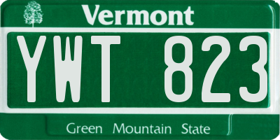 VT license plate YWT823