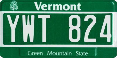 VT license plate YWT824