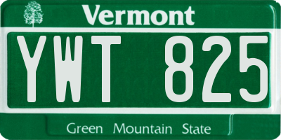 VT license plate YWT825