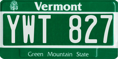 VT license plate YWT827