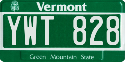 VT license plate YWT828