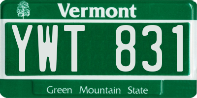 VT license plate YWT831