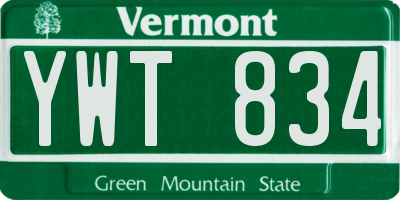 VT license plate YWT834