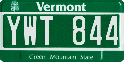 VT license plate YWT844