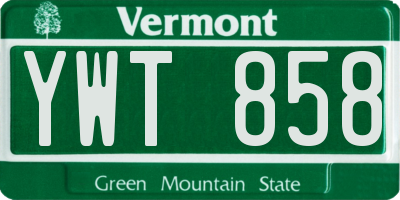 VT license plate YWT858