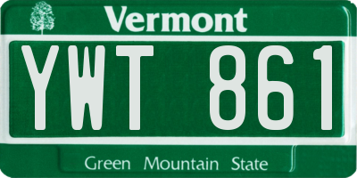 VT license plate YWT861