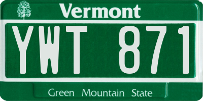 VT license plate YWT871