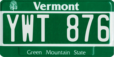 VT license plate YWT876