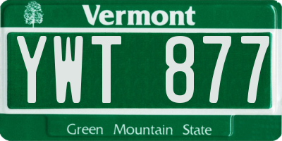 VT license plate YWT877