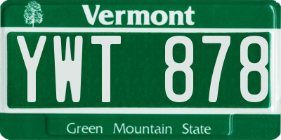 VT license plate YWT878