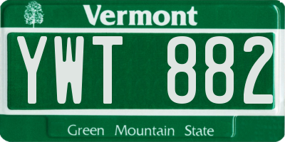 VT license plate YWT882