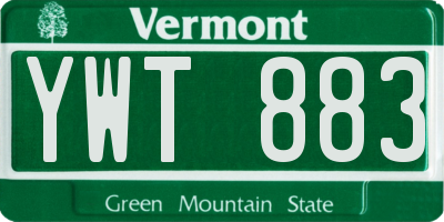 VT license plate YWT883
