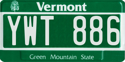VT license plate YWT886