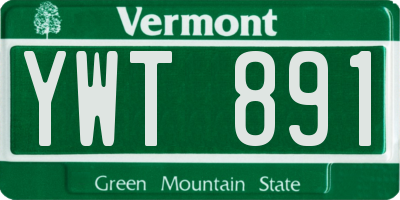VT license plate YWT891