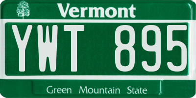 VT license plate YWT895