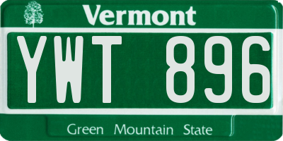 VT license plate YWT896