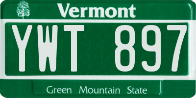 VT license plate YWT897