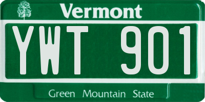 VT license plate YWT901