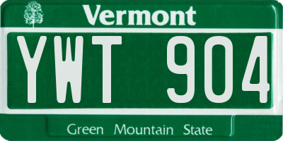 VT license plate YWT904