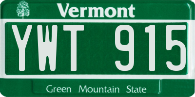 VT license plate YWT915