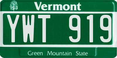 VT license plate YWT919