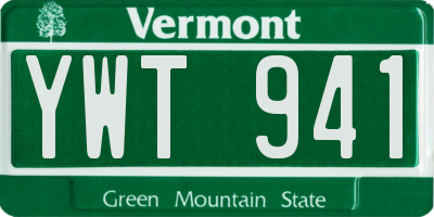 VT license plate YWT941