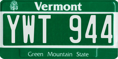 VT license plate YWT944