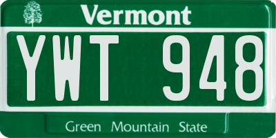 VT license plate YWT948