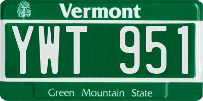 VT license plate YWT951