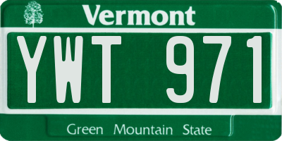 VT license plate YWT971