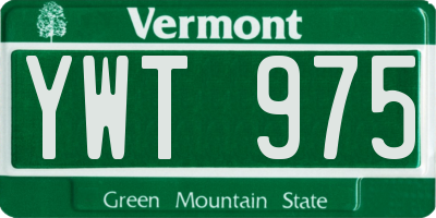 VT license plate YWT975