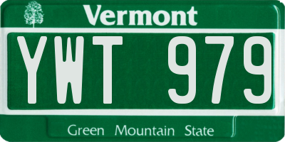 VT license plate YWT979