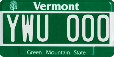 VT license plate YWU000