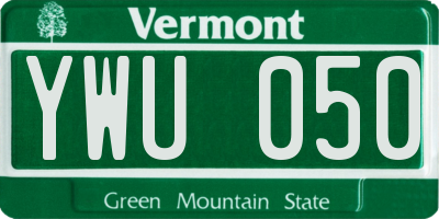 VT license plate YWU050