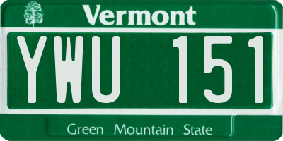 VT license plate YWU151