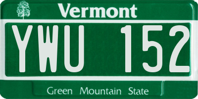 VT license plate YWU152