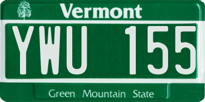 VT license plate YWU155