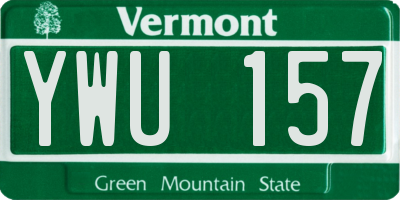 VT license plate YWU157