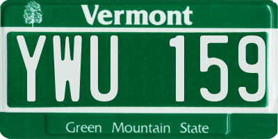 VT license plate YWU159